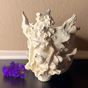 Vintage Resin Garden Fairy Planter, Flower Pot, Gardener Gift, Green Thumb, Hous